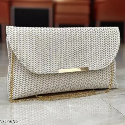 White Partywear Sparkle Clutches