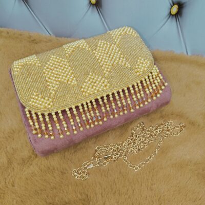 Pearl velvet Clutch