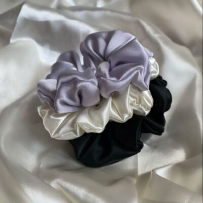 Elegant Satin Scrunchie Trio – Medium